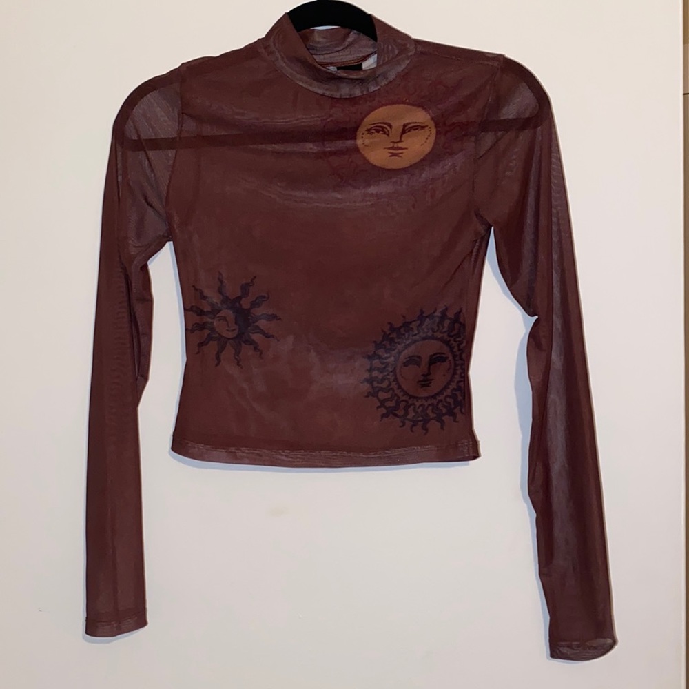 Urban outfitters sheer mock neck top